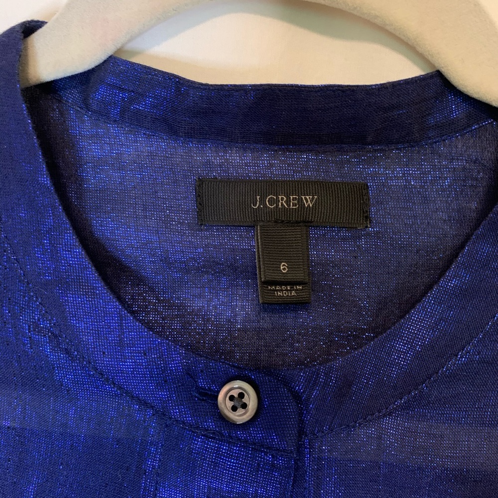 J Crew metallic cobalt blue tunic